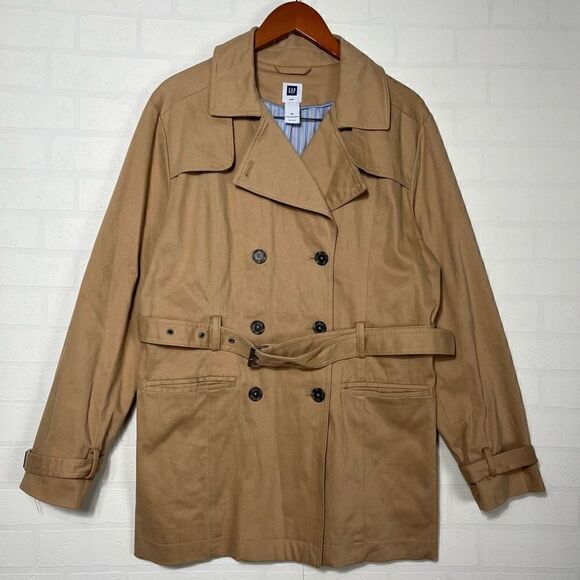 Gap Womens Trench Coat Size XL Tan belt - Picture 1 of 16
